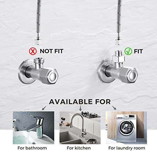 Water Line Adapter, 4 PCS Pipe Fittings in 1/2" Female to 3/8" Male Reducer Adapter, Compression Fitting for Kitchen Bathroom Faucet Supply Hose, Stop Valve Pipe Connector With Rubber Washer by Stanweemix - Used condition - Image 4