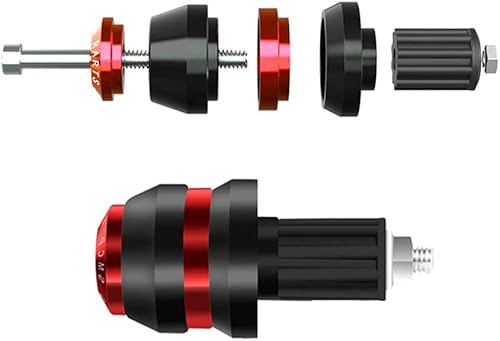 Miniatura 2 de Empuñaduras para manillar de motocicleta, tapón deslizante para extremo de barra, barra de manija de motocicleta CNC, rojo