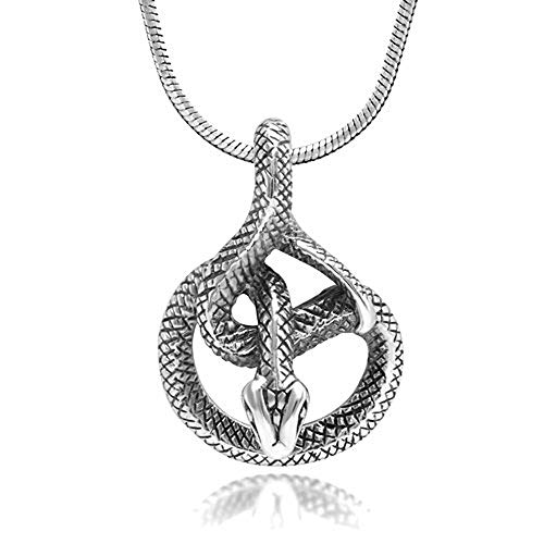 Angry Cobra Snake Beautiful Oxidized Animal Lovers Coil Cobra Pendant Necklace, 18 inches