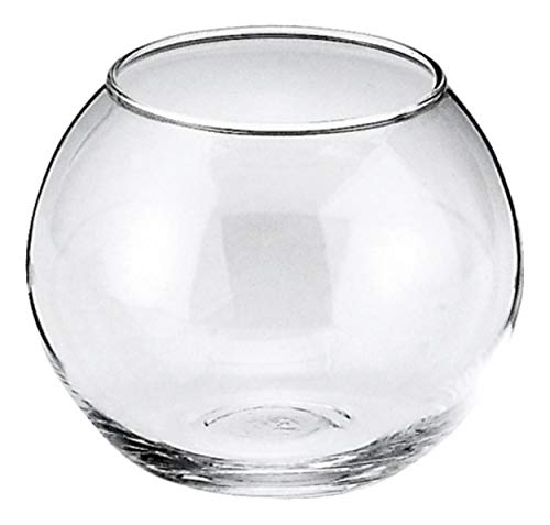 松野ホビー ガラス 容器 丸型 おしゃれ ビューレット S H9.5×φ11cm (口径)φ7cm 内容量 650cc (金魚鉢、花瓶、アクアリウムなどに) FR-39 クリア