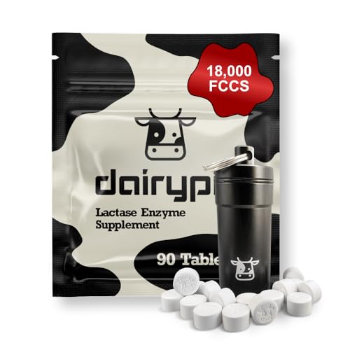 DairyPill Lactase Enzyme Supplements 18,000 FCCs, 90 Count