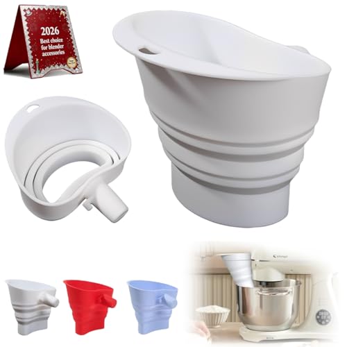 Mess-Free Flour Funne for Kitchen Aid Mixer, Spill-Proof Silicone Funnel