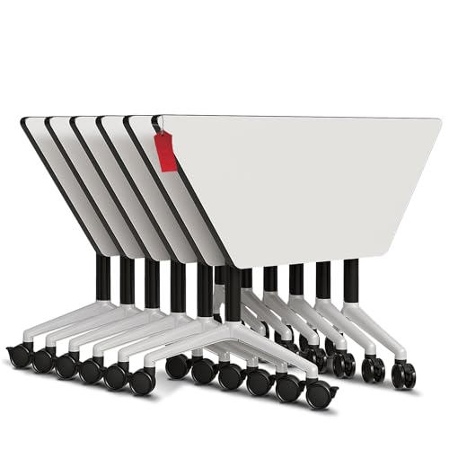 Folding Conference Table with Wheels,Modular Conference Room Tables,Modern T Shaped