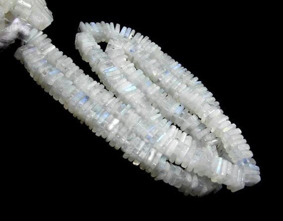 Perles Heishi en pierre de lune arc-en-ciel 5-6mm pour création de bijoux