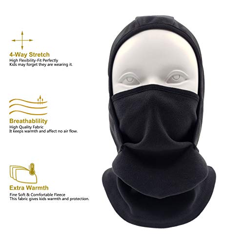 Image of Kids Balaclava Ski Mask Windproof Fleece Neck Warmer Gaiter Winter Face Warmer for Cold Weather Boys Girls