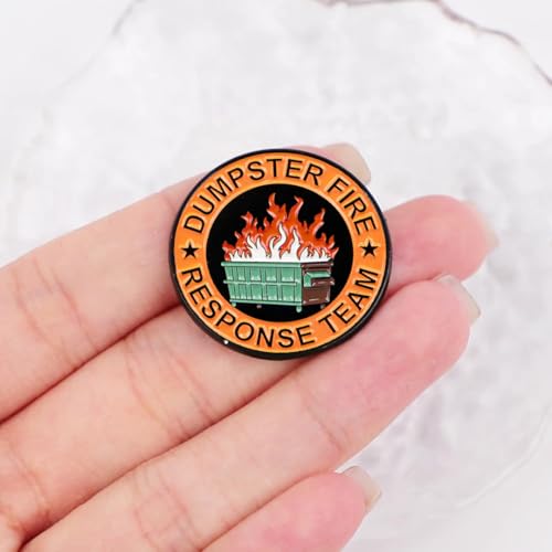 Dumpster Fire Response Team Enamel Pins, 3Pcs/5Pcs Trash Fire Sarcastic Button Brooch Office Humor Badge Creative Funny Work Decorative Gift Jewelry Accessories3