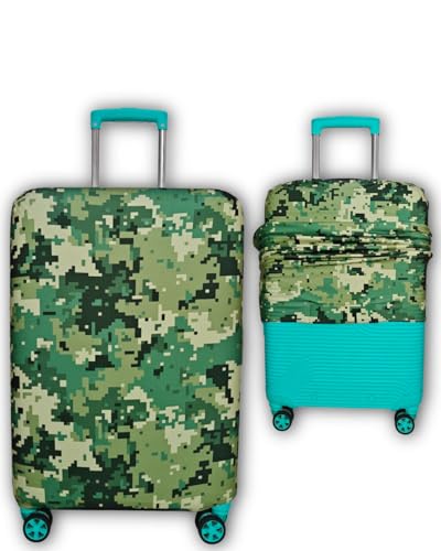 Image of Army Printed Luggage Cover for Traveling Bag & Suitcase - Stretchable & Scratchproof Trolley Protector with Velcro Lock & Lightweight Washable Material(Suitcase Not Included, Only Cover in Product)