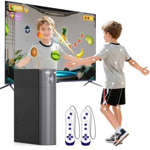 MetFut AR Motion Gaming Console for Kids & Adults: Plug & Play Video Game System for Indoor Physical Play, Interactive Family Fun, Game Nights, Parties and Playdates