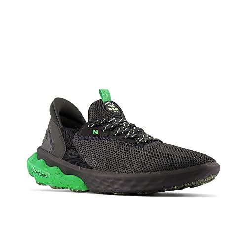 New Balance Men's Fresh Foam X Roav Elite V1 Running Shoe, Blacktop/Green, 11 M