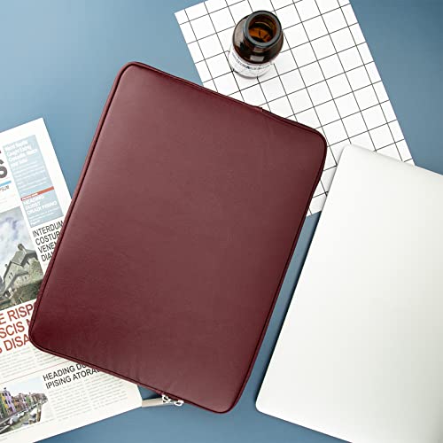 YINHANG Laptop Sleeve Case 15 Inch Compatible with 15.4 MacBook Pro A1707 A1990, Protective Waterproof PU Leather Cover Slim Padded Computer Carrying Bag for Men Women, Red by YINHANG - Image 6