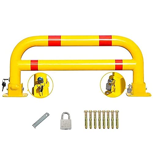 Samnuerly Barrera de estacionamiento Plegable con Cerradura, Bloqueador de estacionamiento Manual, diseño de Doble Bloqueo, Evita Que se ocupen Espacios de estacionamiento, Seguro y Anti-
