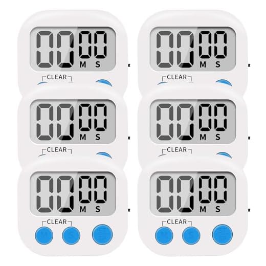 LinkDm 6 Pack Small Digital Kitchen Timer Magnetic Back and ON/Off Switch,Minute Second Count Up Countdown