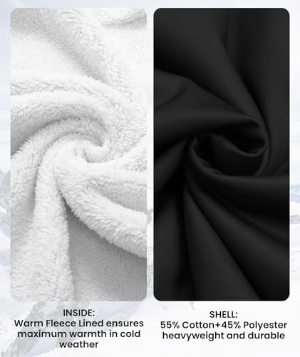 Image of GEEK LIGHTING Mens Fleece Lined Hoodies Zip Up Waffle Knit Thicken Hooded Sweatshirts Winter Jackets