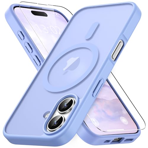 Coque iPhone 16 violet Vansdon antichoc fine transparente mate compatible MagSafe