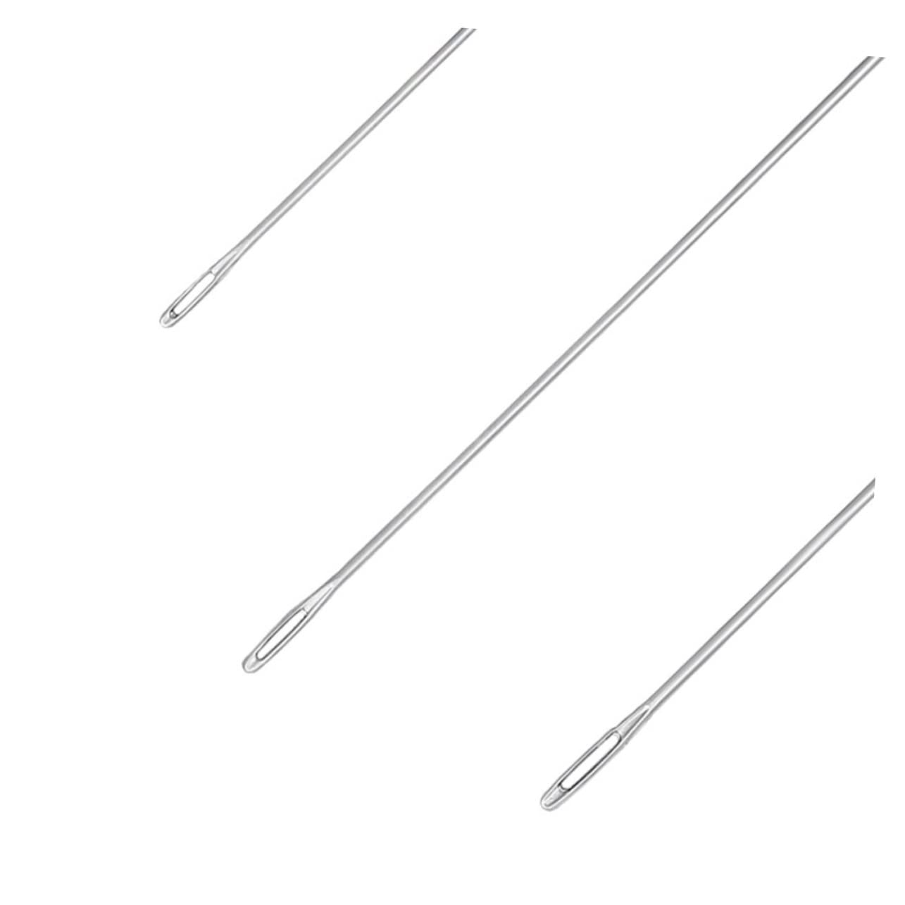 MOKKHNB Aguja de Coser de Ojo Grande 100 Piezas en Acero Inoxidable