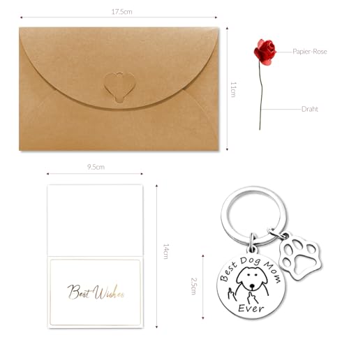 Aotoyou Schlüsselanhänger für Hunde Mutter, Katzen Mutter, Geschenkidee für Hund oder Katze, Best Hundemama, Geschenk für Frauen