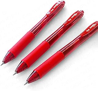 Pentel EnerGel X BL107 - Retractable Liquid Gel Ink Pen - 0.7mm - 84% Recycled - Red - Pack of 3