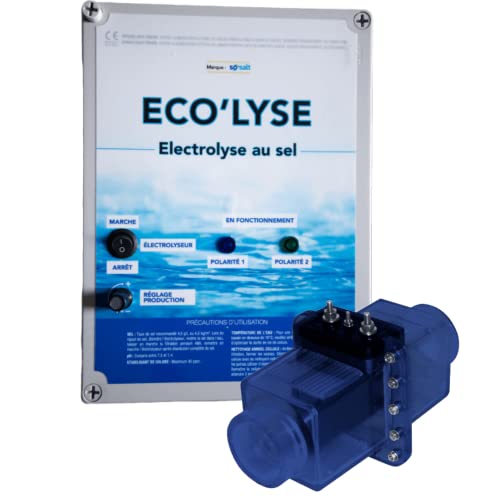 ByPiscine - Electrolyseur au sel pour Piscine jusqu'à 60 m3, 4 GR/L, Production 11 GR/L, modèle Eco'lyse 60 de ByPiscine