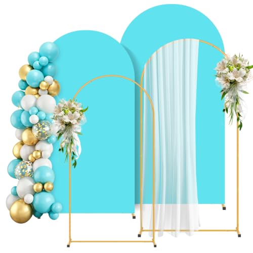 Image of 2 Pack Arch Backdrop Stand and Cover Set (7.2FT /6FT), Balloon Arch Stand