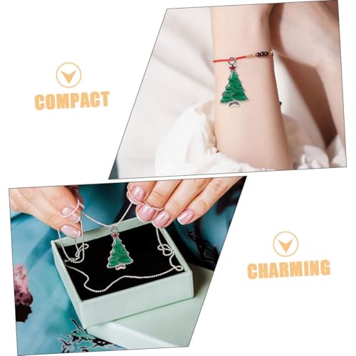 Breloques Sapin de Noël Émail Vert SHINEOFI : Composants Bijoux aux Finitions Soignées