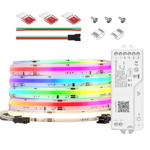 Tira LED RGBW IP66 16.4 pies con controlador WiFi miniatura 1