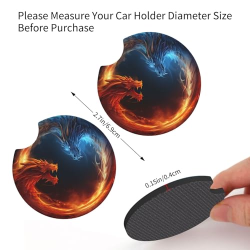 Portavasos para carro universal con diseño dragones 2 piezas miniatura 2
