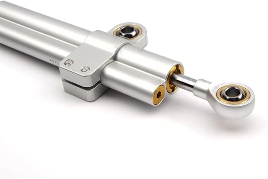 JUZELY Motorcycle Steering Damper Stabilizer for Piaggio Liberty 150 2010-2023, Adjustable Safe Control Steering Stabilize Damper Motorcycles Aluminum Dampers,Silver-C