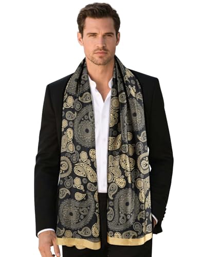 GERINLY Silk Feel Long Scarf for Men