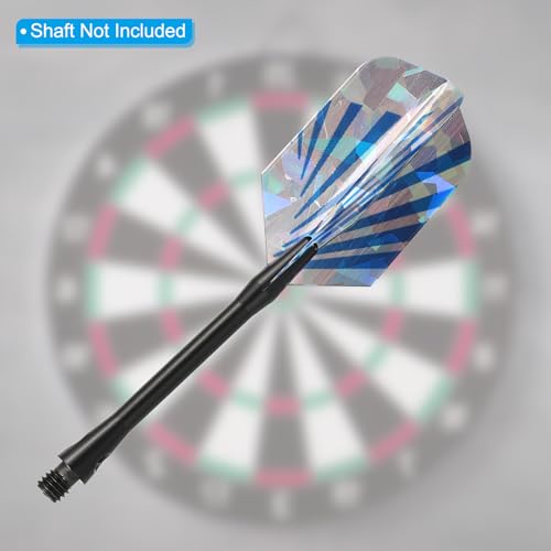 PATIKIL Slim Dart Flights, 6 Pack PET Unique Design Dart Accessories for Steel Tip Dart and Soft Tip Darts Blue Silver Tone - Image 4