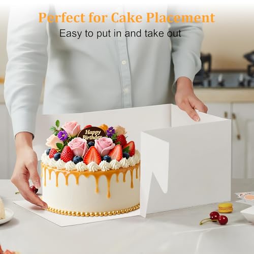 15 PCS Cake Boxes 10 Inch, 10x10x8 Tall Cake Box, 10 Inch Cake Box with Window, White Bakery Boxes, Large Baking Boxes, Cajas Para Pasteles, 10x10 Cake Boxes for Birthday, Wedding, Party, Business by Essenya - Used condition - Image 3