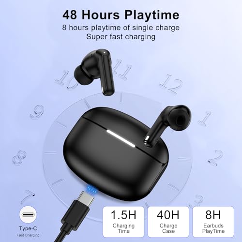Image of Wireless Ear Buds Earbuds Wireless Bluetooth 5.4 Headphones for Samsung S26 | for Android Phone Samsung Galaxy S26 Ultra S25 FE Edge A17 A16 5G A36 A15 A35 A56 A26 iPhone 17, in-Ear Earphones Headset