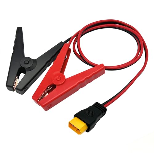 Nuofany XT60 to Battery Clamp Cable,12V Battery Alligator Clips to XT60 Male Cable for Power Station,Solar Panel,Car