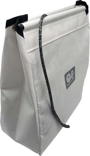 Sailboat Rope Bag – Cockpit Line Organizer for Halyards & Reef Lines – Holds 246 ft of 8mm Rope – Rigid Vinyl Mesh & ABS Plastic – (Closed Top Large L11x14x5.9)