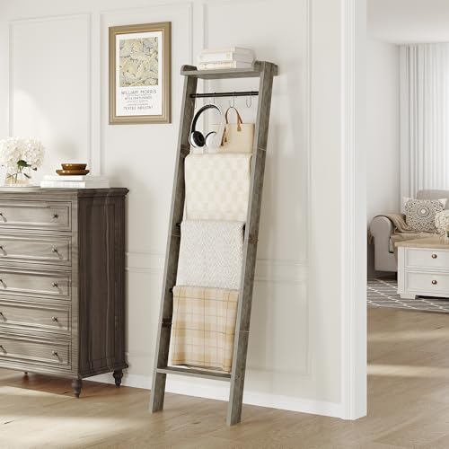 Hzuaneri Blanket Ladder Shelf, Farmhouse Ladder Holder, Blanket Organizer by Hzuaneri - Used condition - US$33.51