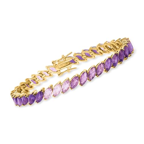 Ross-Simons 17.00 ct. t.w. Ombre Amethyst Tennis Bracelet in 18kt Gold Over Sterling