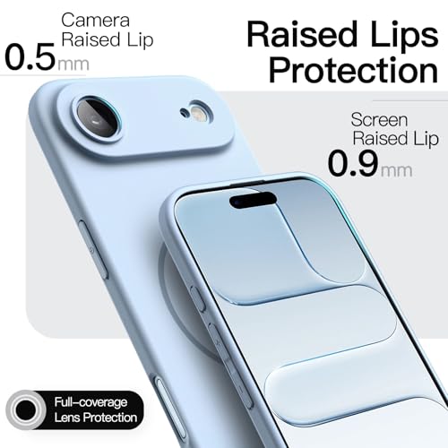 Image of JETech Magnetic Slim Case for iPhone Air, Compatible with MagSafe, Ultra-Thin Lightweight Minimalist Phone Cover with Matte Finish and Full Camera Lens Protection, 6.5-Inch Display (Sky Blue)