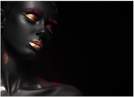 Amazon アフリカ系アメリカ人の黒人のかわいい女の子のキャンバスの写真の壁の芸術 アフリカ系アメリカ人の壁の芸術のミニマリストの絵画 ポスターのキャンバスは リビングルームの寝室のための肖像画 Size 30 40cm Color A ウォールステッカー オンライン通販