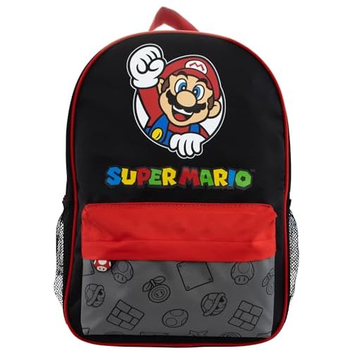 Super Mario Mochilas Mochila Escolar Niño | Bolsa chicos | Negro