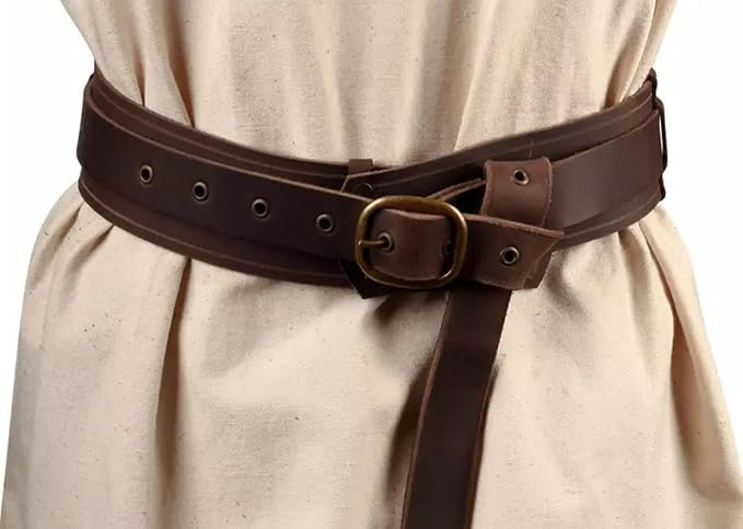 Medieval genuine Leather Roman belt Adventurer's Belt for LARP Costume Cosplay Halloween2