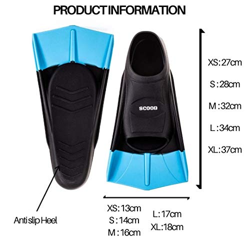 image for Swimming Training Fins Swim Flippers from SCOOB. Travel Size Short Bla