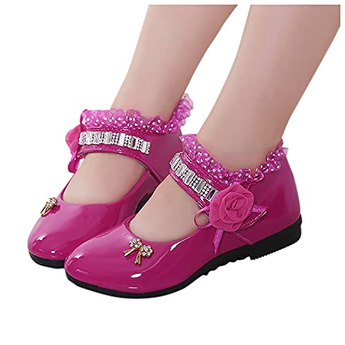 Ikfivqd Unisex Child Cute Casual Low Heel Princess Mary Jane Party Dress Slip On Dress Shoes #TOP2