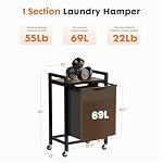 NEWBULIG Laundry Hamper Sorter, Rolling Laundry Basket, 1 x 18.3 Gal - Image 2