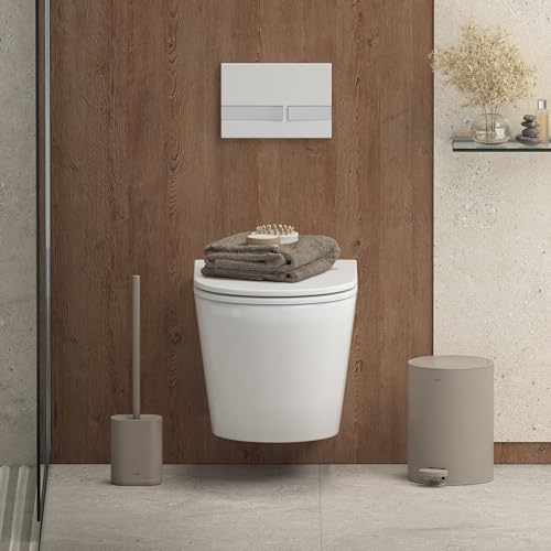 stardis 3 Liter Treteimer Edelstahl matt Softclose Klappdeckel leise schließend Inneneimer Mülleimer Abfalleimer Badeimer taupe beige