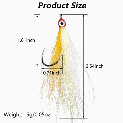 FUSIGO Hand Tied Clouser Minnow Fishing Flies #TOP29