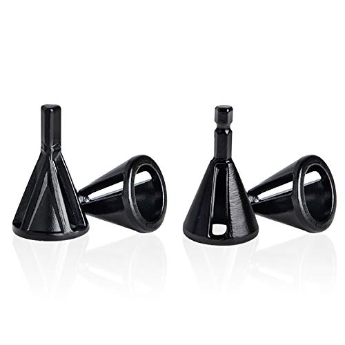 Deburring Tool, Supkiir 4 Pcs Deburring External Chamfer Tool, Hex & Triangle Shank Burr Remover for Drill Bit Fits for Bolts, CR12MOV steel
