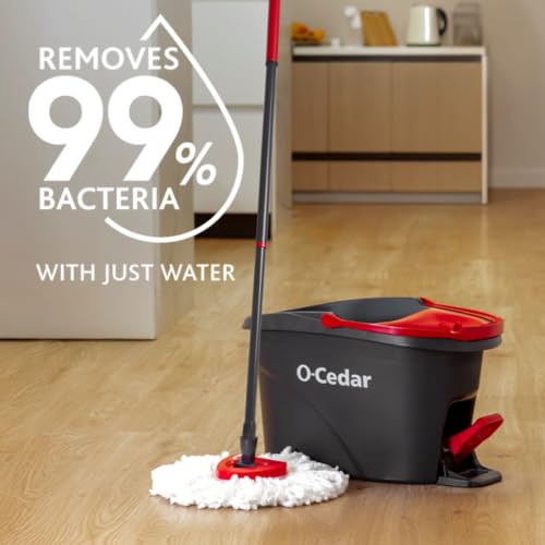 Image of O-Cedar Punch Fruit-Shaped Scrub Sponge Pack (3 Count) + EasyWring Microfiber Spin Mop and Bucket System - Flexible, Multi-Use Scrub Sponges & Complete Mopping Cleaning Bundle