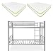 Homey Pack Cama Litera Reforzada Completa Modelo Anna + 2 Colchones Visco Slim Reversible, Acero aleado, Gris, 90x190