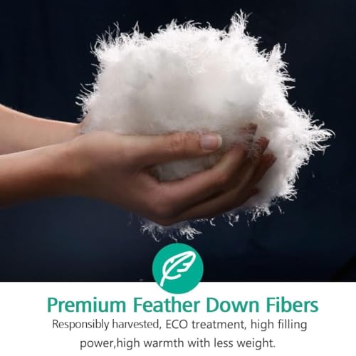 Image of APSMILE Summer Duvet Insert Oversized King,Down Feather Fibers Comforter | Lightweight Blanket-Cooling for Hot Sleeper,400TC Noiseless Fabric,8 Corner Loops,Ethical down.Machine Washable,White,120x98