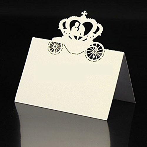 Gusnilo Hot Sale 50ps Laser Cut Royal Carriage Wedding Table Decoration Place Card Name Card Wedding Table Seating Numbers Festive Supplies