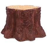 Matériaux à long terme : construit à partir de résine, le décor de souche d'arbre à l'usure, garantissant que votre lumière de flamme vacillante reste un élément de décoration de vacances, lumière de flamme en résine, lampe à feu vacillante